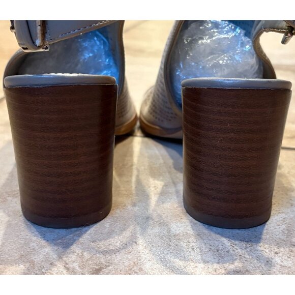 Marc Fisher Parso Suede Studded Wood Block Heel Slingback Taupe Sandals 6.5M - Picture 8 of 10